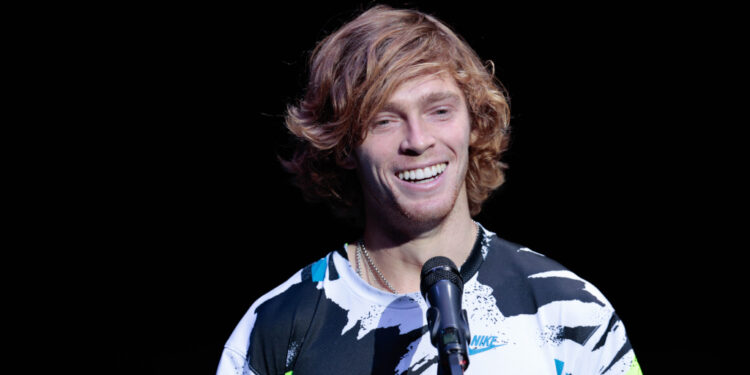 October 18, 2020, St Petersburg, USA: ST PETERSBURG, RUSSIA - OCTOBER 18: Andrey Rublev during the ATP St. Petersburg Open on October 18, 2020, at Sibur Arena in Saint Petersburg, Russia. (Photo by Anatoliy Medved/Icon Sportswire) (Credit Image: © Anatoliy Medved/Icon SMI via ZUMA Press)