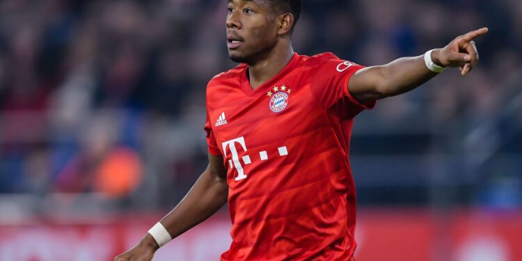 David Alaba of FC Bayern Munich during the German DFB Pokal quarter final match between FC Schalke 04 and Bayern Munich at the Veltins Arena on March 03, 2020 in Gelsenkirchen, Germany(Photo by ANP Sport via Getty Images)