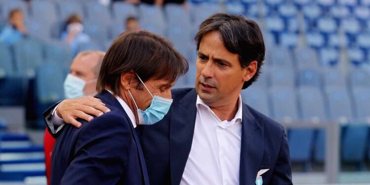 during the Serie A match between SS Lazio and FC Internazionale at Stadio Olimpico on October 4, 2020 in Rome, Italy.