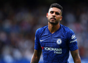 LONDON, ENGLAND - AUGUST 18: Emerson Palmieri of Chelsea FC in action during the Premier League match between Chelsea FC and Leicester City at Stamford Bridge on August 18, 2019 in London, United Kingdom. (Photo by Chloe Knott - Danehouse/Getty Images)