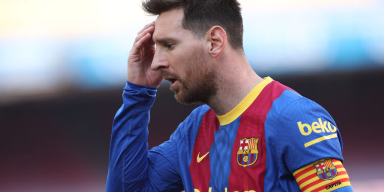 FILE PHOTO: Soccer Football - La Liga Santander - FC Barcelona v Atletico Madrid - Camp Nou, Barcelona, Spain - May 8, 2021 FC Barcelona's Lionel Messi REUTERS/Albert Gea