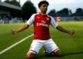 during the Premier League 2 match between Arsenal and Liverpool at Meadow Park on August 25, 2017 in Borehamwood, England.
