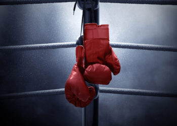 Boxing gloves hanging