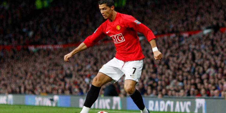 Manchester United's Cristiano Ronaldo is seen during his team's English Premier League soccer match against  West Bromwich Albion at Old Trafford Stadium, Manchester, England, Saturday Oct. 18, 2008. (AP Photo/Jon Super)   **NO INTERNET/MOBILE USAGE WITHOUT FOOTBALL ASSOCIATION PREMIER LEAGUE(FAPL)LICENCE. EMAIL info@football-dataco.com FOR DETAILS. **
