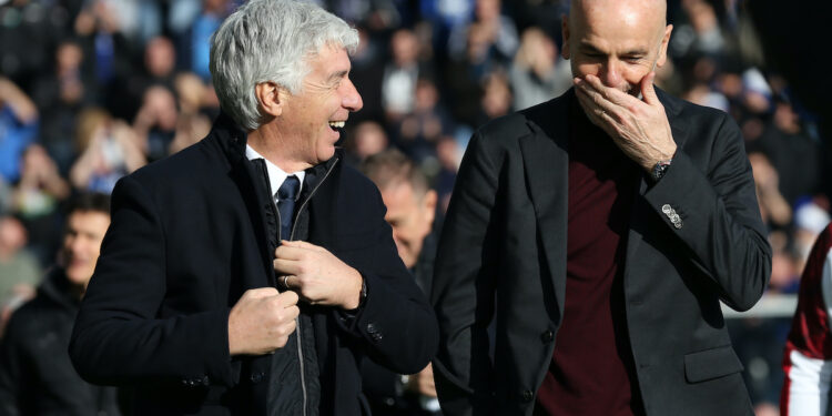 Gian Piero Gasperini Head coach of Atalanta and Stefano Pioli Head coach of AC Milan pictured before the Serie A match at Gewiss Stadium, Bergamo. Picture date: 22nd December 2019. Picture credit should read: Jonathan Moscrop/Sportimage PUBLICATIONxNOTxINxUK SPI-0393-0051