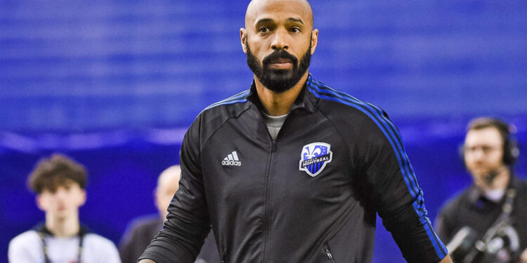 MONTREAL, QC - FEBRUARY 26: Look on Montreal Impact head coach Thierry Henry (hc) walking off the field during the Deportivo Saprissa versus the Montreal Impact game on February 26, 2020, at Olympic Stadium in Montreal, QC (Photo by David Kirouac/Icon Sportswire via Getty Images)