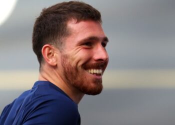 LONDON, ENGLAND - AUGUST 22: Pierre-Emile Hojbjerg of Tottenham Hotspur after the Pre-season friendly match between Tottenham Hotspur and Ipswich Town  at Tottenham Hotspur Stadium on August 22, 2020 in London, England. (Photo by Catherine Ivill/Getty Images)