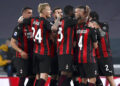 Juventus FC v AC Milan - Serie A Ante Rebic C of AC Milan celebrates with his teammates after scoring a goal during the Serie A football match between Juventus FC and AC Milan. AC Milan won 3-0 over Juventus FC. Turin Italy Copyright: xNicolxCampox