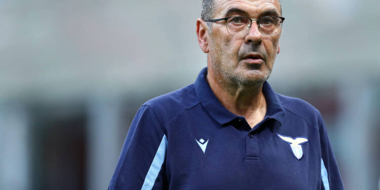 Ac Milan v Ss Lazio Maurizio Sarri, head coach of Ss Lazio looks on during the Serie A match between Ac Milan and Ss Lazio. Milano Stadio Giuseppe Meazza Italy Copyright: xMarcoxCanonierox