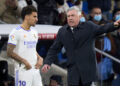 MADRID, SPAIN - FEBRUARY 06: Ancelotti head Coach and Dani Ceballos of Real Madrid CF speaking during the LaLiga Santander match between Real Madrid CF and Granada CF at Estadio Santiago Bernabeu on February 06, 2022 in Madrid, Spain. (Photo by Diego Souto/Quality Sport Images/Getty Images)