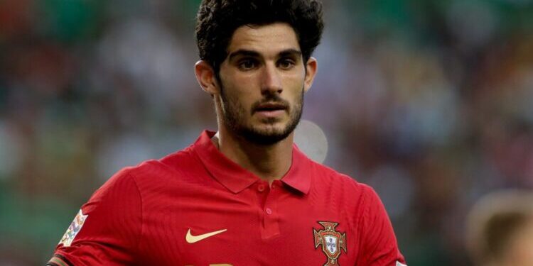 Gonçalo Guedes of Portugal during the Uefa Nation League football match between Portugal and Czech Republic at Estadio Jose Alvalade in Lisbon on June 9, 2022. (Photo by Valter Gouveia/NurPhoto via Getty Images)