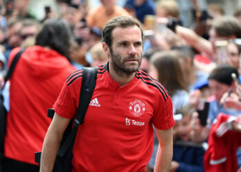 LONDON, ENGLAND - MAY 22: Juan Mata of Manchester United arrives at the stadium prior to the Premier League match between Crystal Palace and Manchester United at Selhurst Park on May 22, 2022 in London, England. (Photo by Alex Broadway/Getty Images)