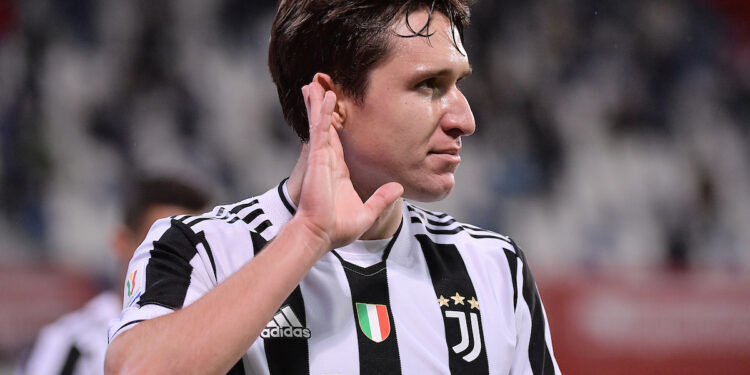 Federico Chiesa of Juventus FC celebrates after scoring of the goal of 1-2 during the Italy Cup final football match between Atalanta BC and Juventus FC at Citta del Tricolore stadium in Reggio Emilia (Italy), May 19th 2021. Photo Federico Tardito / Insidefoto