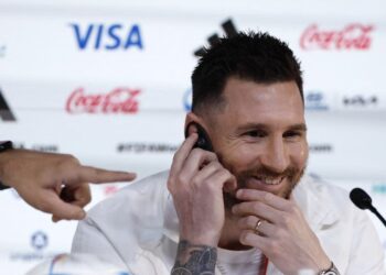 Soccer Football - FIFA World Cup Qatar 2022 - Argentina Press Conference - Main Media Center, Doha, Qatar - November 21, 2022 Argentina's Lionel Messi during the press conference REUTERS/Albert Gea
