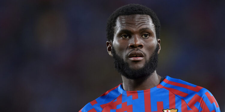 Franck Kessie of Barcelona during the Joan Gamper Trophy, friendly presentation match between FC Barcelona and  Pumas UNAM at Spotify Camp Nou on August 7, 2022 in Barcelona, Spain. (Photo by Jose Breton/Pics Action/NurPhoto via Getty Images)