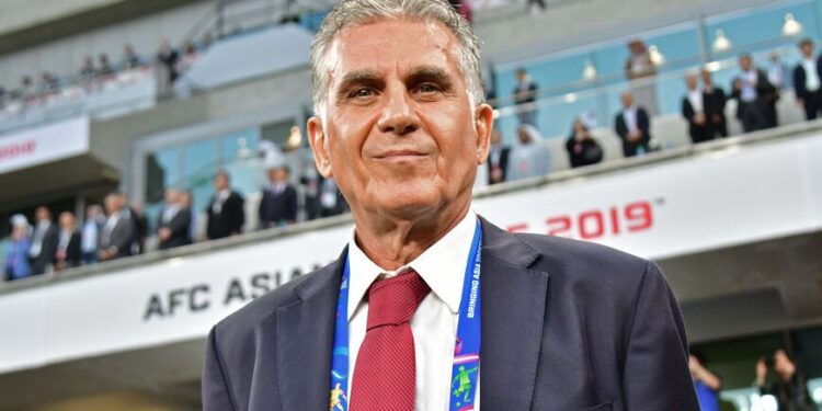 Iran's coach Carlos Queiroz looks on during the 2019 AFC Asian Cup semi-final football match between Iran and Japan at the Hazza Bin Zayed Stadium in Abu Dhabi on January 28, 2019. (Photo by Giuseppe CACACE / AFP)        (Photo credit should read GIUSEPPE CACACE/AFP via Getty Images)