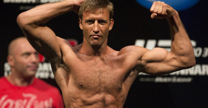 Mixed martial arts fighter Stephan Bonnar, from the U.S., poses during the UFC 153 weigh-in event in Rio de Janeiro, Brazil, Friday Oct. 12, 2012. The Ultimate Fighting Championship organization is holding fighting events on Saturday. (AP Photo/Felipe Dana)