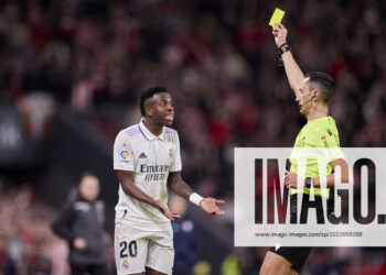 Athletic Club vs Real Madrid CF - La Liga Santander Vinicius Jr of Real Madrid CF reacts during the La Liga Santander match between Athletic Club and Real Madrid CF at San Mames on January 22, 2023, in Bilbao, Spain. Bilbao San Mames Basque Country Spain RL_ATHvRMCF_150 Copyright: xRicardoxLarreinax