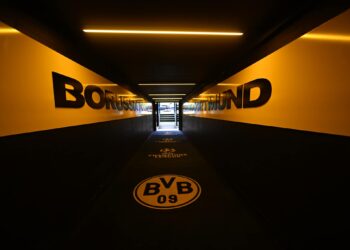 DORTMUND, GERMANY - NOVEMBER 07: The UEFA Champions League match between Borussia Dortmund and Newcastle United at Signal Iduna Park on November 07, 2023 in Dortmund, Germany. (Photo by Serena Taylor/Newcastle United via Getty Images)