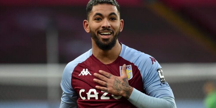 BIRMINGHAM, ENGLAND - DECEMBER 26: Douglas Luiz of Aston Villa Reacts during the Premier League match between Aston Villa and Crystal Palace at Villa Park on December 26, 2020 in Birmingham, England. The match will be played without fans, behind closed doors as a Covid-19 precaution. (Photo by Rui Vieira - Pool/Getty Images)