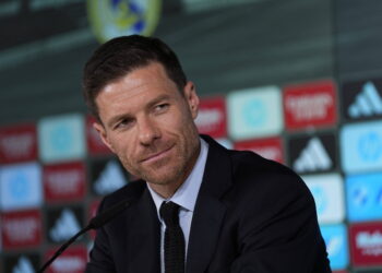 May 26, 2025, Valdebebas, Madrid, Spain: Xabi Alonso attends the press conference, PK, Pressekonferenz during his presentation as new head coach of Real Madrid at Ciudad Deportiva Real Madrid on May 26, 2025, in Valdebebas, Madrid, Spain. Valdebebas Spain - ZUMAa181 20250526_zaa_a181_029 Copyright: xOscarxJ.xBarrosox