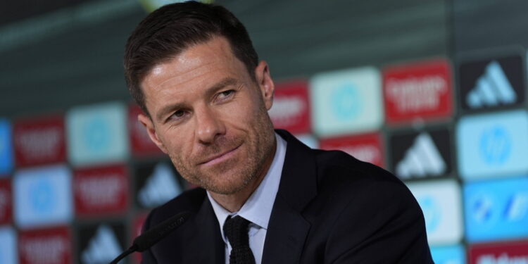 May 26, 2025, Valdebebas, Madrid, Spain: Xabi Alonso attends the press conference, PK, Pressekonferenz during his presentation as new head coach of Real Madrid at Ciudad Deportiva Real Madrid on May 26, 2025, in Valdebebas, Madrid, Spain. Valdebebas Spain - ZUMAa181 20250526_zaa_a181_029 Copyright: xOscarxJ.xBarrosox