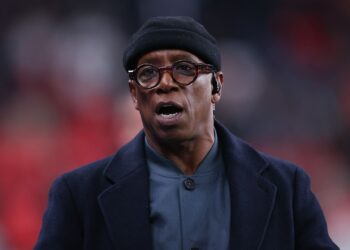 LONDON, ENGLAND - MARCH 27: Pundit and former footballer Ian Wright during the international friendly match between England and Uruguay at Wembley Stadium on March 27, 2026 in London, England. (Photo by James Gill - Danehouse/Getty Images)