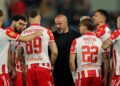 Loznica, Serbia. 13th May, 2026. Crvena Zvezda's  during Serbian Cup Final football match between Crvena Zvezda (Red Star) and Vojvodina on May 13. 2026. in Loznica, Serbia.?(photo by Pedja Milosavljevic/STARSPORT ??)
