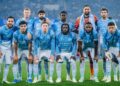 MANCHESTER, ENGLAND - OCTOBER 14: The Manchester City starting XI stand together for a team photo ahead of the UEFA Champions League 2026/27 league phase MD2 match between Manchester City and Paris Saint-Germain at the Etihad Stadium on October 14, 2026 in Manchester, England. (Photo by Declan Lloyd/Manchester City FC via Getty Images)